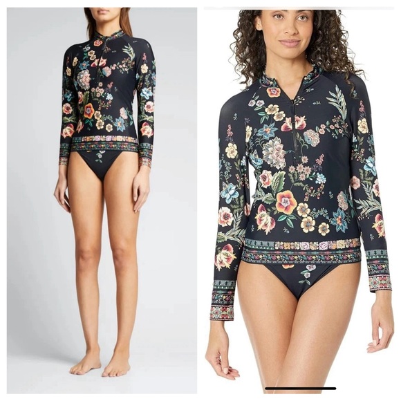 Johnny Was Ardy Floral Long Sleeve Surf Top - Picture 2 of 13